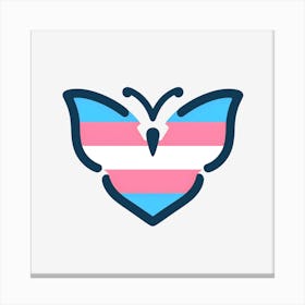 Butterfly Transgender Flag Canvas Print