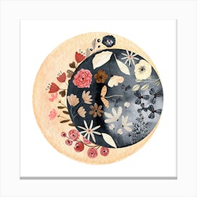 Floral Circle Canvas Print