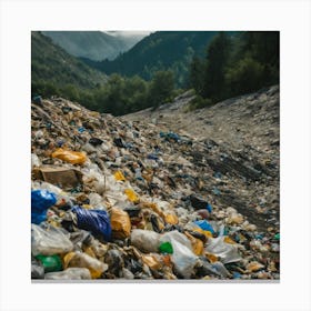 Garbage Pile In The Mountains Canvas Print