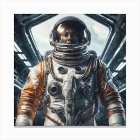 504468 Daring Astronaut, Space Suit And Helmet, Standing Xl 1024 V1 0 Canvas Print