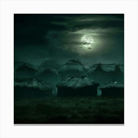 Dark Village At Night Canvas Print