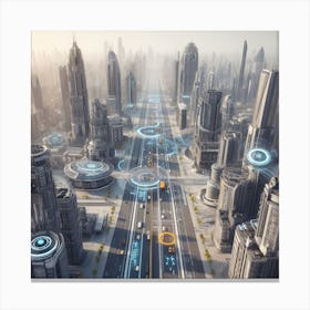 Futuristic Cityscape 56 Canvas Print