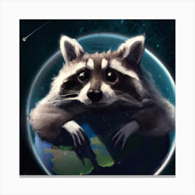 Raccoon in Space Canvas Print