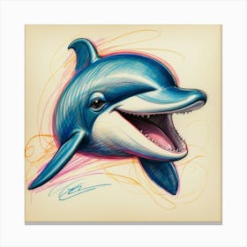 Dolphin Drawing 8 Canvas Print