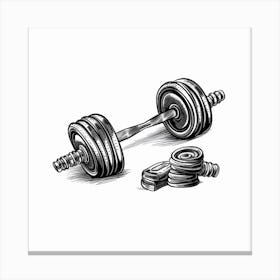 Drawing Of A Dumbbell Canvas Print