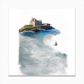 House On A Wave Canvas Print