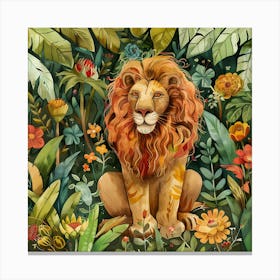 Lion In The Jungle 5 Canvas Print