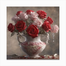 Roses In A Vase 1 Canvas Print