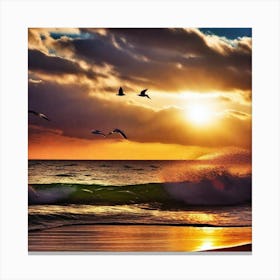 Sunset At The Beach 359 Canvas Print