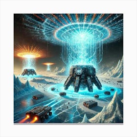 A Futuristic Sci Fi Depiction Of Aurora Disruptors Anti Cryo Pulse Canvas Print