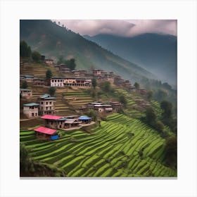 Rice Terraces In Nepal Canvas Print