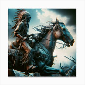 Cherokee On Horseback Canvas Print