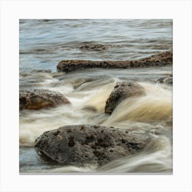 Water Rushing Through Rocks Canvas Print