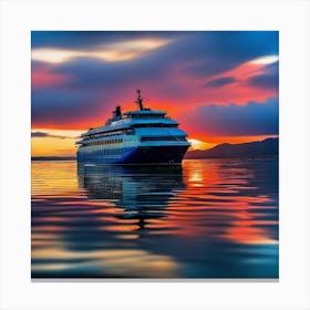 Cruise Ship At Sunset 6 Canvas Print