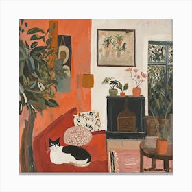 Cat In The Living Room Canvas Print