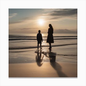 Shadows On The Beach Canvas Print