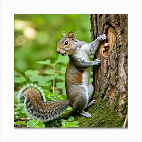 Squirrel In The Woods 64 Canvas Print