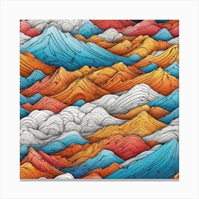 Abstract Mountains Seamless Pattern Canvas Print