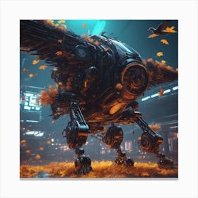 Robot In The City Canvas Print