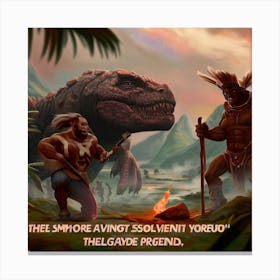 Of Two Dinosaurs Canvas Print