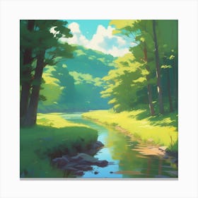 River In The Forest 43 Canvas Print