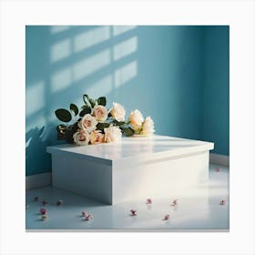 White Box With Flowers 2 Canvas Print