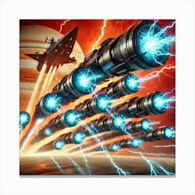 A Sci Fi Depiction Of Storm Torpedoes Being Fired Canvas Print