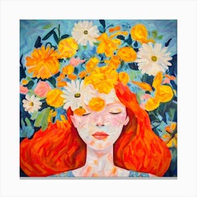 Red Hair Beauty Canvas Print