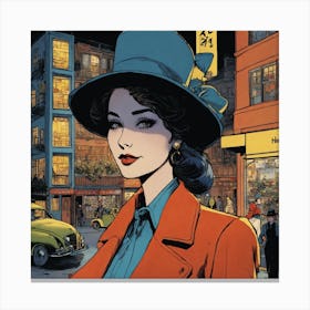 Woman In A Hat Canvas Print