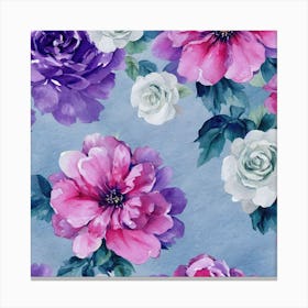 Pink And Purple Flowers Canvas Print