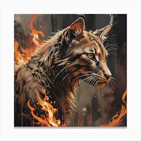 Lynx On Fire Canvas Print