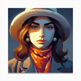 Woman In Hat 8 Canvas Print