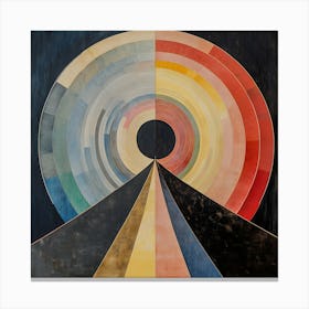 Radiant Geometric Portal - Multicolor Circular Abstract Art Canvas Print