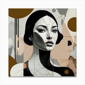 Abstract Portrait Of A Woman, Wall Art Deco Canvas Print