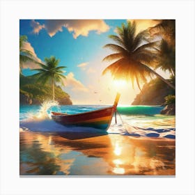 Boat On The Beach 2 Canvas Print