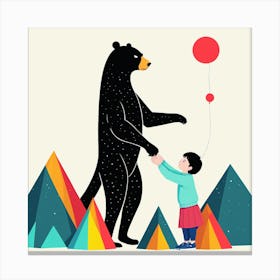 Bear And A Girl Canvas Print