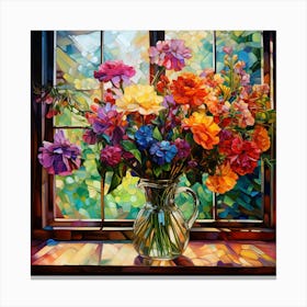 Flowers By The Window 1 Canvas Print