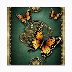 Steampunk Butterflies 1 Canvas Print