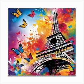 Paris With Butterflies 99 Canvas Print