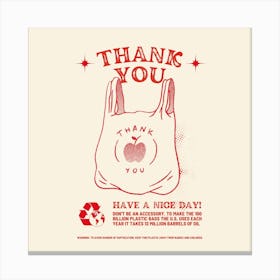 Thank You 3 Square Canvas Print