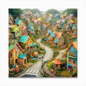 Colorful Village 1 Canvas Print