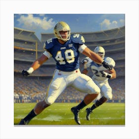 Precision Play Football Athlete in Protective Gear Canvas Print