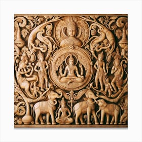 Buddha Carving Canvas Print