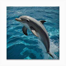 Dolphin Jumping Out Of The Water Canvas Print