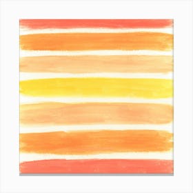 Watercolor Stripes in Shades of Orange Canvas Print