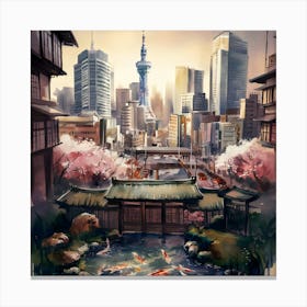 Asian Tokyo Cityscape Canvas Print