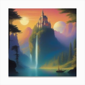 Castle On A Lake Canvas Print
