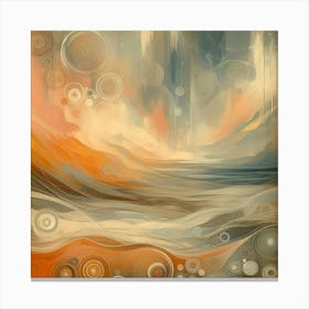 Abstract Painting Muted Serenity: Background Image with Surreal Touches in Vintage European Style Canvas Print