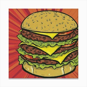 Triple Cheeseburger Canvas Print