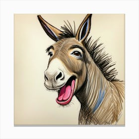 Donkey Drawing 2 Canvas Print